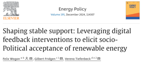 Towards entry "Interactive experience of the energy transition – Publication in the journal Energy Policy"